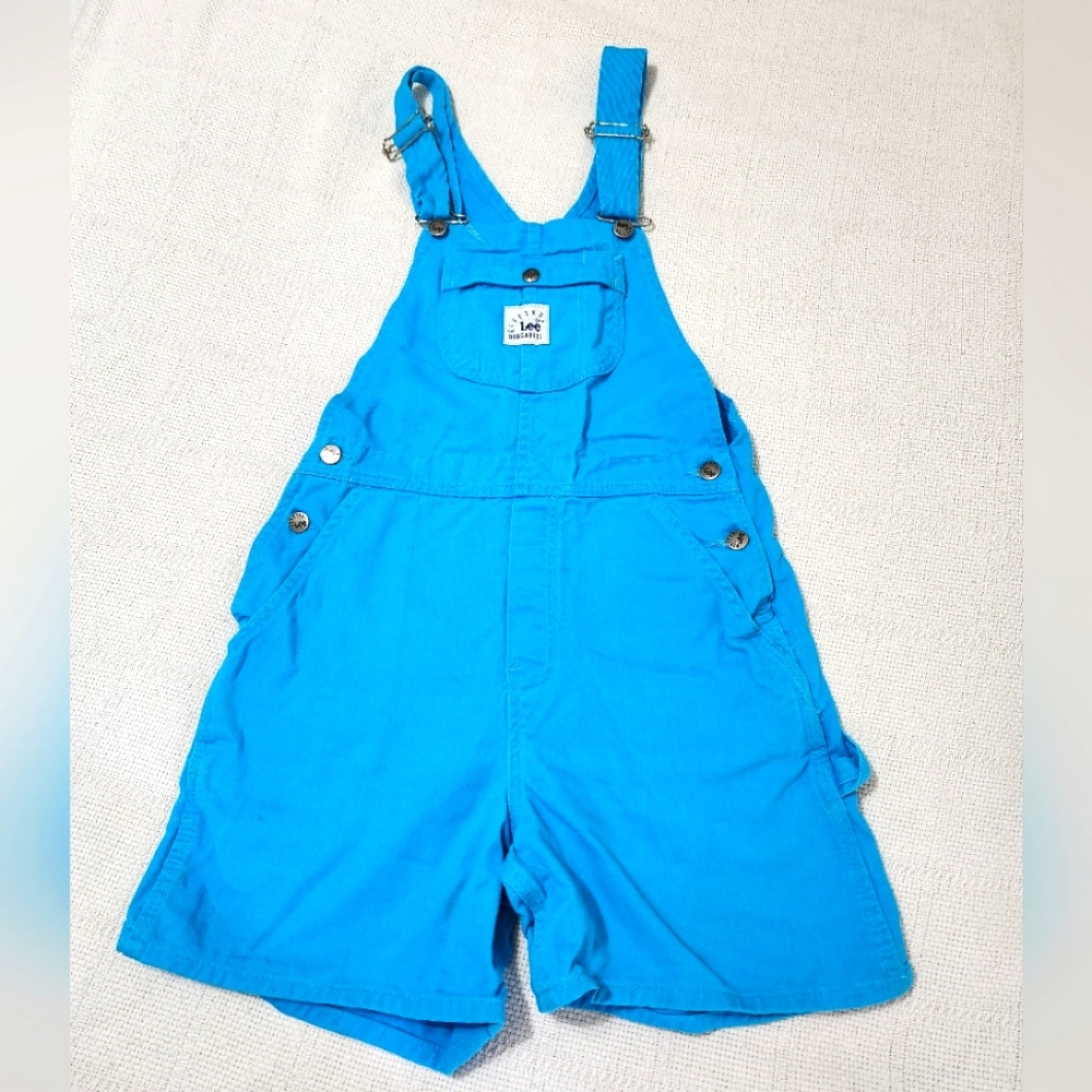 Vintage Riveted Lee Bib Overall Shorts Girls Size Large